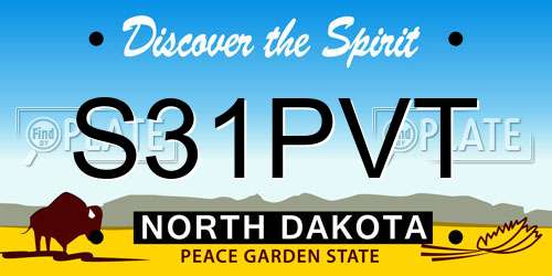 S31PVT North Dakota License Plate