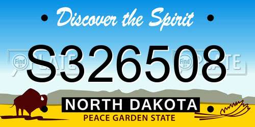 S326508 North Dakota License Plate