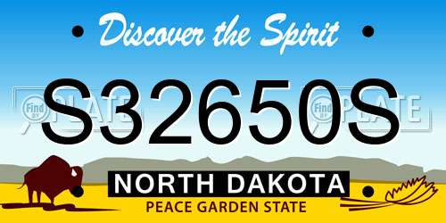 S32650S North Dakota License Plate