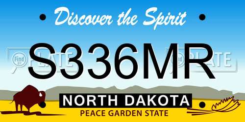 S336MR North Dakota License Plate