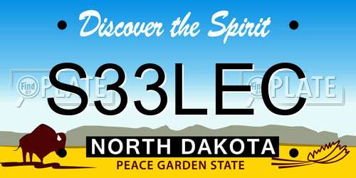 S33LEC North Dakota License Plate