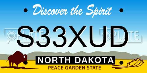 S33XUD North Dakota License Plate