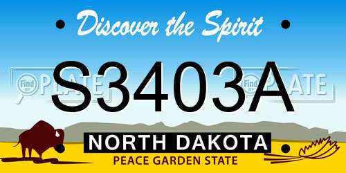 S3403A North Dakota License Plate