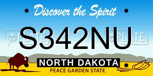 S342NU North Dakota License Plate