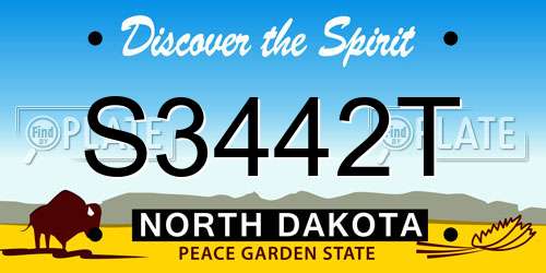 S3442T North Dakota License Plate