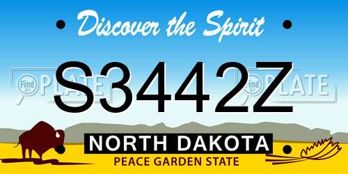 S3442Z North Dakota License Plate