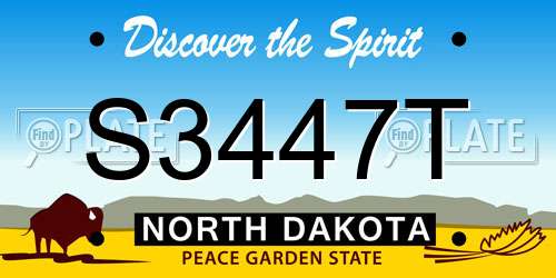 S3447T North Dakota License Plate