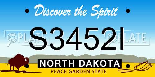 S3452I North Dakota License Plate