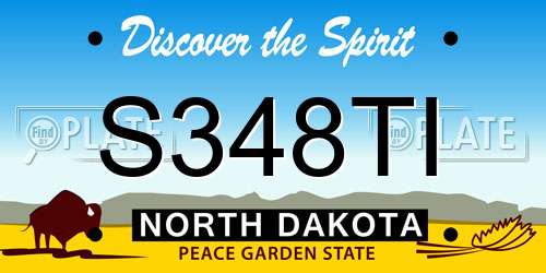 S348TI North Dakota License Plate