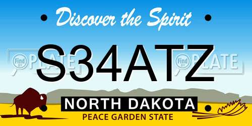 S34ATZ North Dakota License Plate
