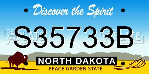 S35733B North Dakota License Plate