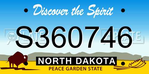 S360746 North Dakota License Plate