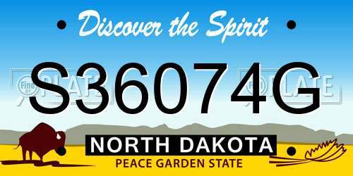 S36074G North Dakota License Plate