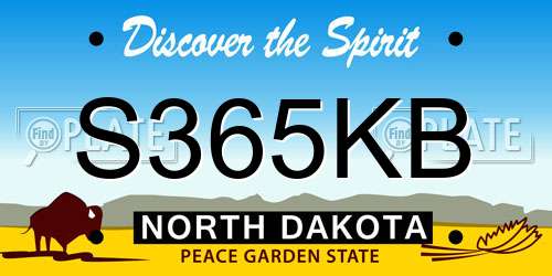 S365KB North Dakota License Plate