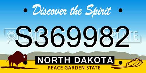 S369982 North Dakota License Plate
