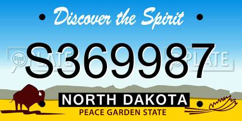 S369987 North Dakota License Plate