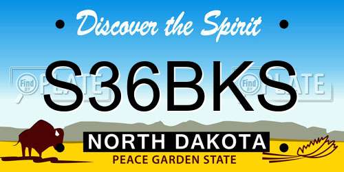 S36BKS North Dakota License Plate