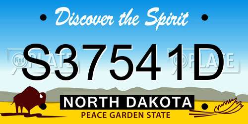 S37541D North Dakota License Plate