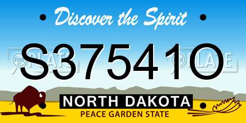 S37541O North Dakota License Plate