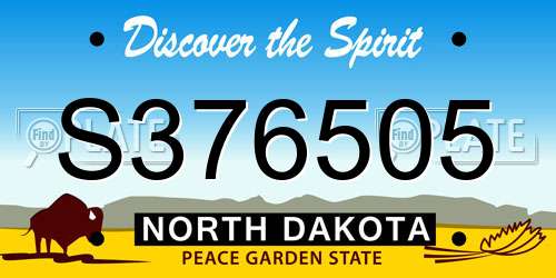 S376505 North Dakota License Plate
