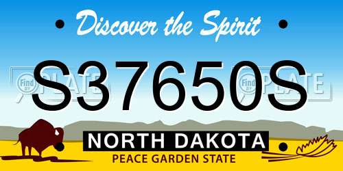 S37650S North Dakota License Plate
