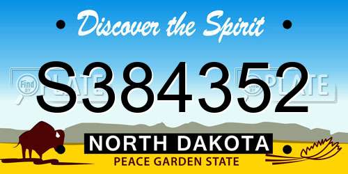 S384352 North Dakota License Plate