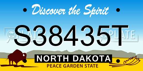 S38435T North Dakota License Plate