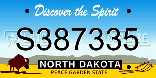 S387335 North Dakota License Plate