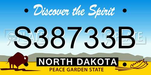 S38733B North Dakota License Plate