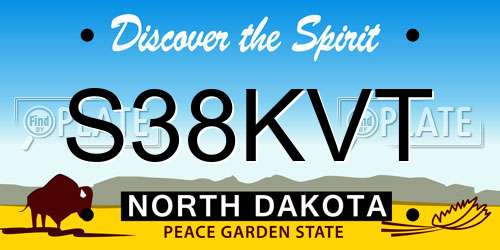 S38KVT North Dakota License Plate