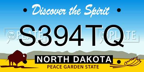 S394TQ North Dakota License Plate
