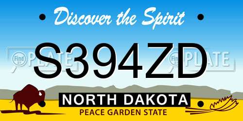 S394ZD North Dakota License Plate
