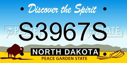 S3967S North Dakota License Plate