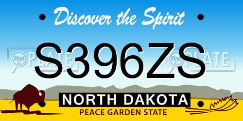 S396ZS North Dakota License Plate