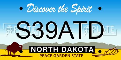 S39ATD North Dakota License Plate