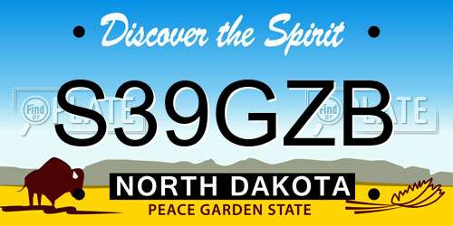 S39GZB North Dakota License Plate