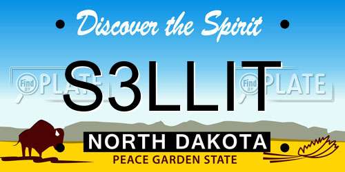 S3LLIT North Dakota License Plate