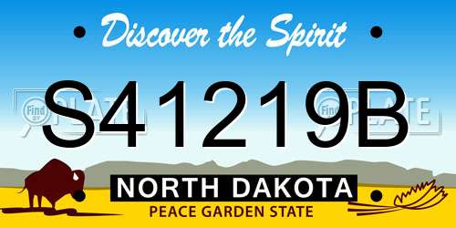 S41219B North Dakota License Plate