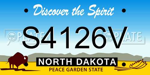 S4126V North Dakota License Plate