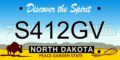 S412GV North Dakota License Plate