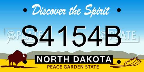 S4154B North Dakota License Plate
