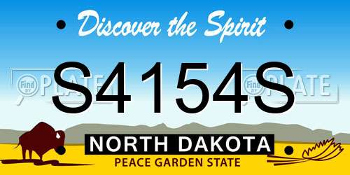 S4154S North Dakota License Plate