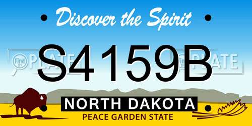 S4159B North Dakota License Plate