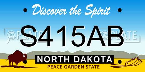 S415AB North Dakota License Plate