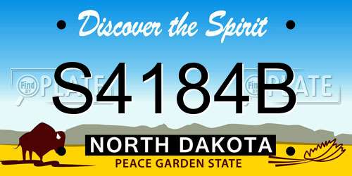 S4184B North Dakota License Plate