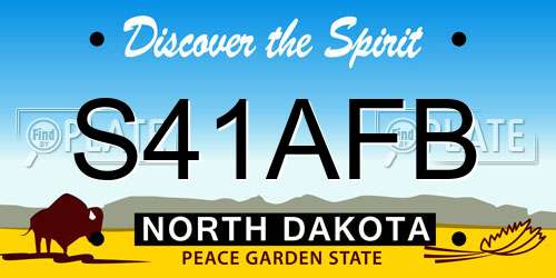 S41AFB North Dakota License Plate