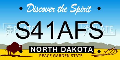 S41AFS North Dakota License Plate