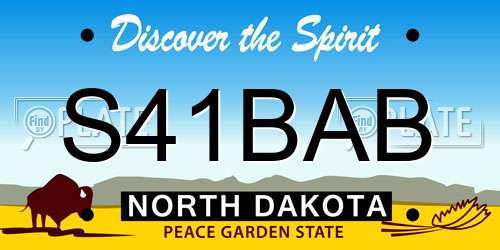 S41BAB North Dakota License Plate