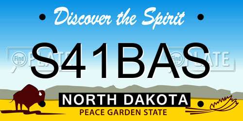 S41BAS North Dakota License Plate