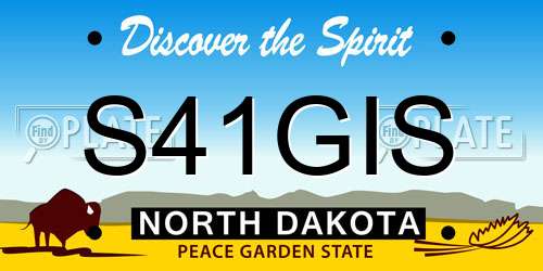 S41GIS North Dakota License Plate